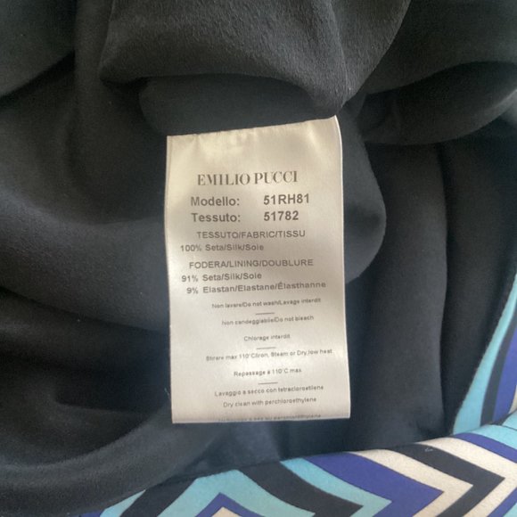 EMILIO PUCCI 100% SILK GEOMETRIC ABSTRACT PRINT LONG SLEEVE SHIFT DRESS SZ 40 - Picture 4 of 8
